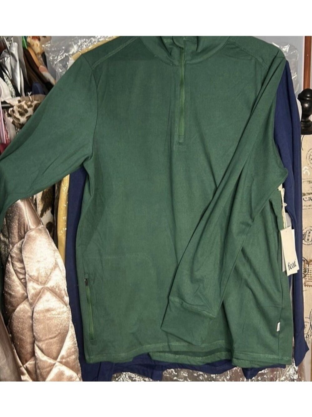 FEAT | HUNTER GREEN | UNISEX | QUARTERZIP PULLOVER | NWT | RETAIL $108